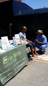 chiropodist at a health fair in Mississauga
