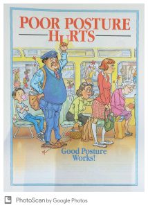 poor posture hurts good posture works - 1986 pamphlet front page