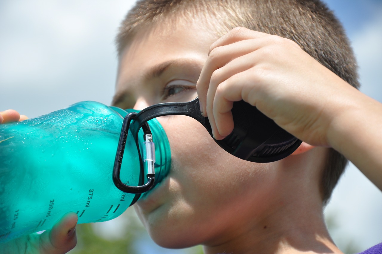 sports boy hydrating
