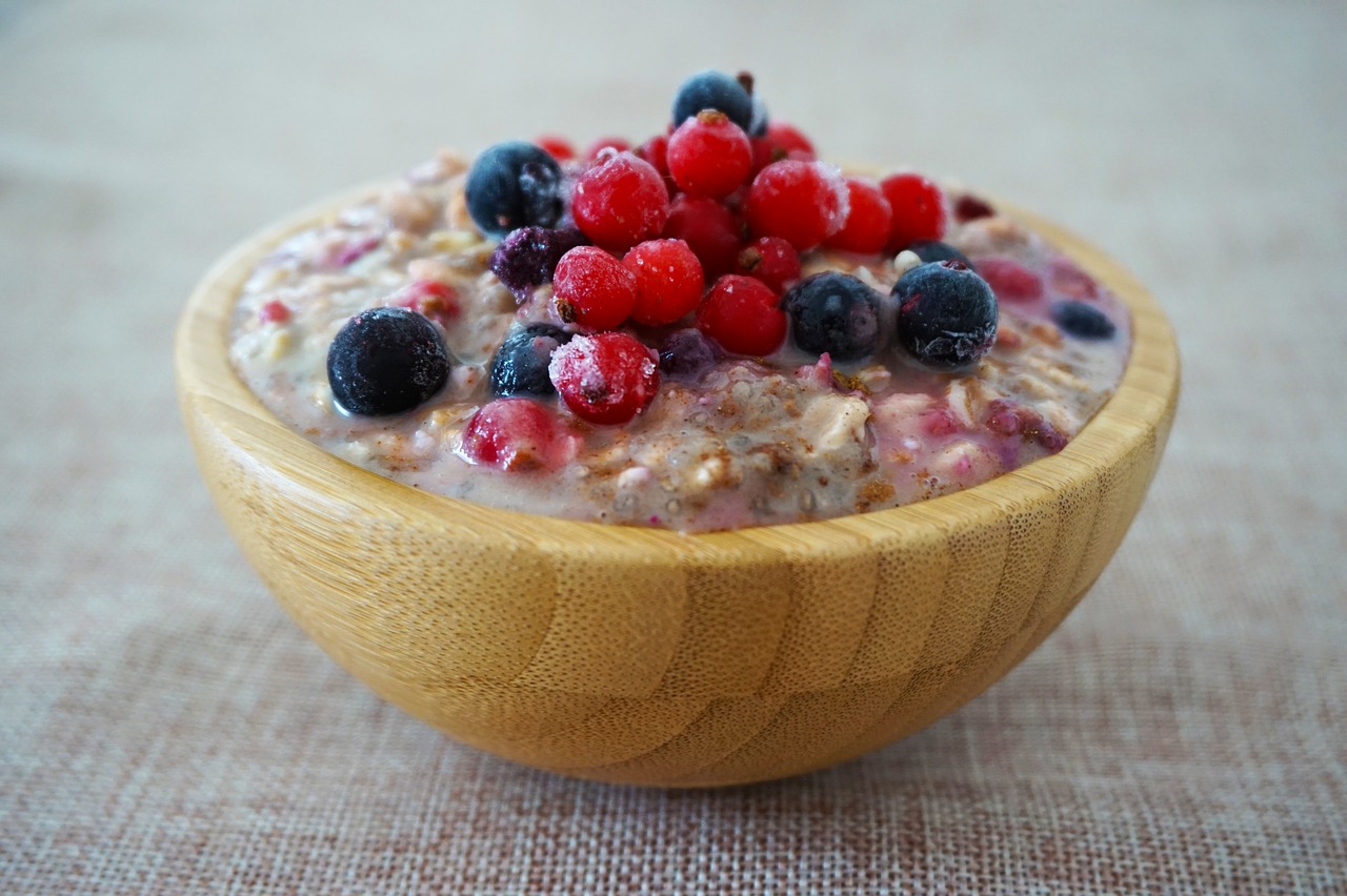 warm breakfast porridge with fruit