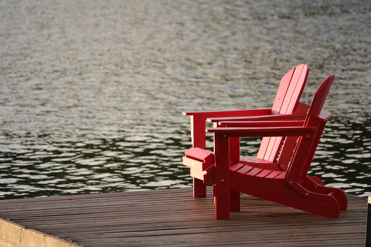 summer cottage muskoka chairs dock